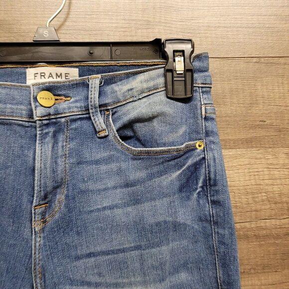 Frame‎ Denim Le Skinny de Jeanne Jeans Distressed Blue Light Wash Womens 25 - Picture 6 of 14